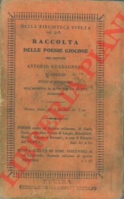 GUADAGNOLI Antonio - - Raccolta delle poesie giocose.