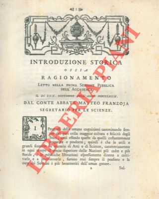 FRANZOJA Matteo - - Introduzione storica ossia ragionamento.