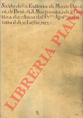 - - Saldo della Fattoria di Montedomini, dei beni di S. Margherita, di S. Crestina d'un anno dal di p.mo agosto 1781, a tutto il di 31 luglio 1782.