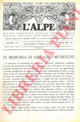 N.A. - - L'Alpe. Rivista forestale italiana.