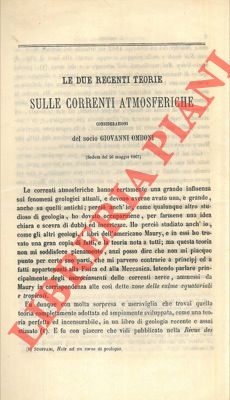 OMBONI Giovanni - - Le due recenti teorie sulle correnti atmosferiche.