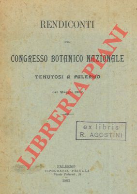 - - Rendiconti del congresso botanico nazionale tenutosi a Palermo nel maggio 1902.
