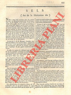 Encyclopedie mthodique - - Art de la fabrication des sels.