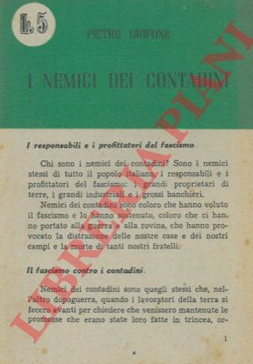 GRIFONE Pietro - - I nemici dei contadini.