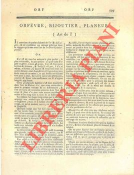 Encyclopedie mthodique - - Art de l'orfevre bijoutier, planeur.