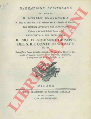 GUALANDRIS Angelo - - Narrazione epistolare ... del turbine avvenuto nel mantovano.