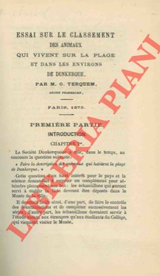 TERQUEM O. - - Essai sur le classement des animaux qui vivent sur la plage et dans les environs de Dunkerque.
