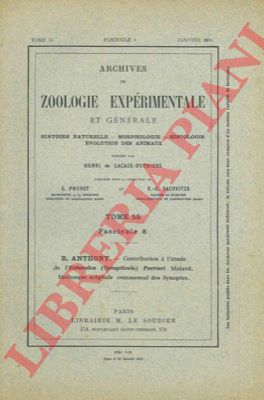ANTHONY R. - - Contribution  l'tude de l'Entovalva (Synapticola) perrieri MALARD, mollusque acphale commensal des Synaptes.