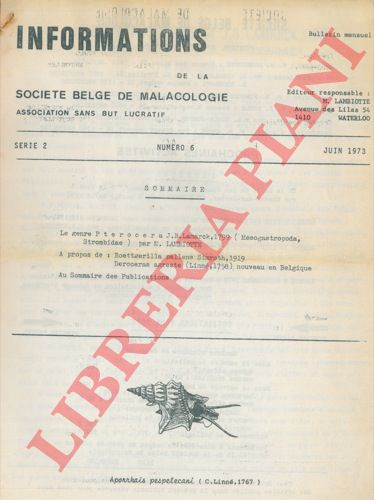 LAMBIOTTE Michel - - Le genre Pterocera J.B. Lamarck, 1799 (Mesogastropoda, Strombidae).