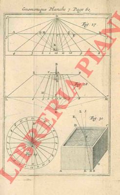 OZANAM - - La gnomonique, ou l'on donne par un principe general la maniere de faire des cadrans sur toutes sortes de surfaces, & d'y tracer les heures astronomiques, babylonniennes & italiques, les arcs des signes, les cercles des hauteurs, les verticaux  & les autres cercles de la sphere.
