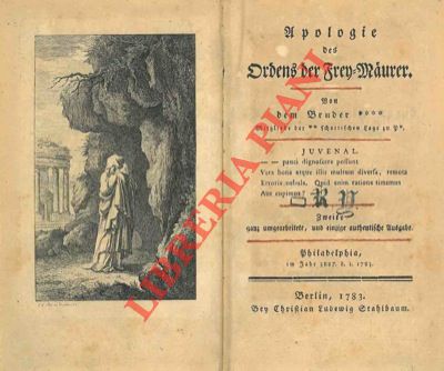 (STARCK, J. A. von) - - Apologie des Ordens der Frey-Maurer. 