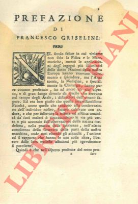 GRISELINI Francesco - - Prefazione (Memorie della Real Accademia delle Scienze di Parigi. Classe III. Chirurgica).