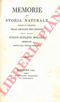 MOLINA Gioan-Ignazio - - Memorie di storia naturale.