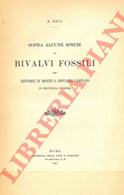 MELI R. - - Sopra alcune specie di bivalvi fossili dei dintorni di Monte S. Giovanni Campano in provincia di Roma.