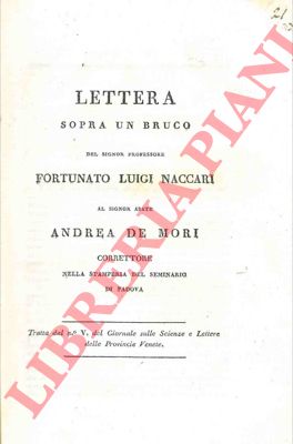NACCARI Fortunato Luigi - - Lettera sopra un bruco.