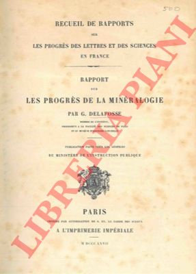 DELAFOSSE G. - - Rapport sur les progrs de la Minralogie