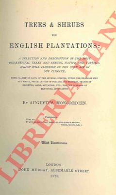 MONGREDIEN Augustus - - Trees & shrubs for english plantations : a selection and description of the most ornamental trees and shrubs, native and foreign, which will flourish in the open air in our climate; with classified lists ...