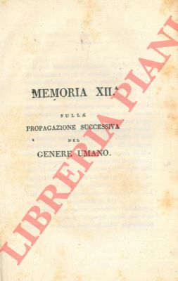 MOLINA Gioan-Ignazio - - Sulla propagazione successiva del genere umano.