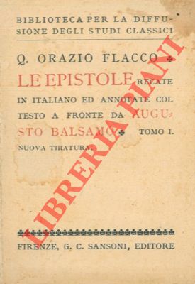 ORAZIO FLACCO Q(uinto) - - Le epistole. Tomo I.