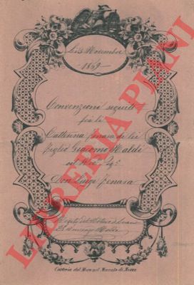 Naldi/Fenara - - Convenzioni per la costruzione di una siepe sul muro di confine di una propriet sita a Sabbiuno, Parrocchia di Barbarolo,Comune di Loiano.