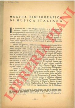 - - Mostra bibliografica di musica italiana.