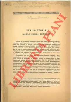 MORSELLI Alfonso - - Per la storia degli esuli estensi.