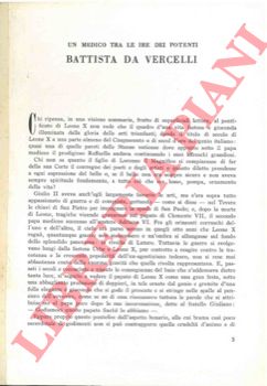 - - Un medico tra le ire dei potenti.. Battista Da Vercelli.