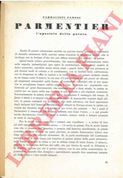 - - Farmacisti famosi. Parmentier l'apostolo della patata.