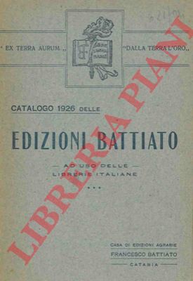 Battiato - - Catalogo 1926 delle Edizioni Battiato.