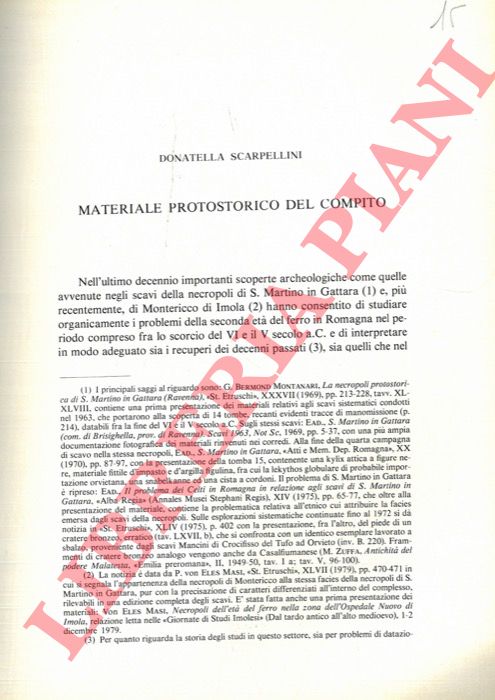 SCARPELLINI Donatella - - Materiale protostorico del Compito.