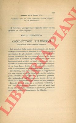 BASSO Giuseppe - - Sull'allungamento dei conduttori filiformi attraversati dalla corrente elettrica.