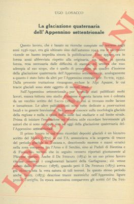 LOSACCO Ugo - - La glaciazione quaternaria dell'Appennino settentrionale.