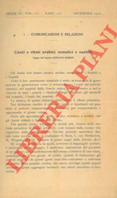 PESENTI Gustavo - - Canti e ritmi arabici, somalici e suhaili.