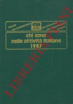 - - Chi sono nelle attivit italiane 1987.