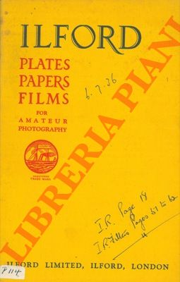 Ilford - - Plates, papers, films for amateur photography. Price list.