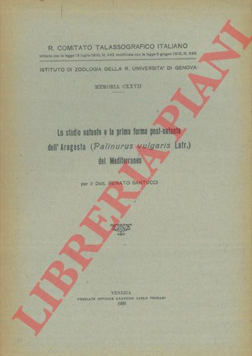 SANTUCCI Renato - - Lo stadio natante e la prima forma post-natante dell'Aragosta (Palinurus vulgaris Latr.) del Mediterraneo.