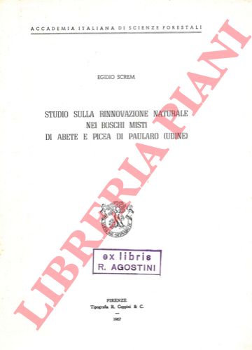 SCREM Egidio - - Studio sulla rinnovazione naturale nei boschi misti di abete e picea di Paularo (Udine).