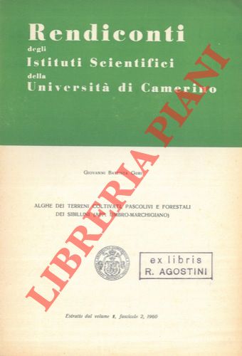 GORI Giovanni Battista - - Rendiconti degli istituti scientifici dell'Universit di Camerino.
