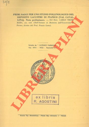 TROMBARA Carlo- - Primi saggi per uno studio pollinologico del deposito lacustre di Pianico (Val Cavallina).