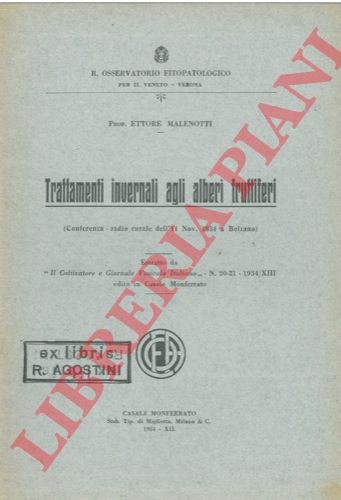 MALENOTTI Ettore - - Trattamenti invernali agli alberi fruttiferi.