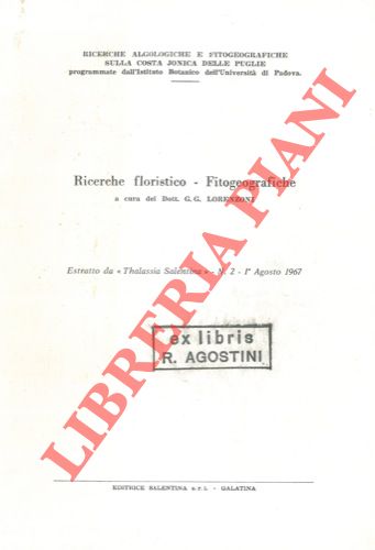 (LORENZONI G. G. -) - Ricerche floristico - Fitogeografiche.