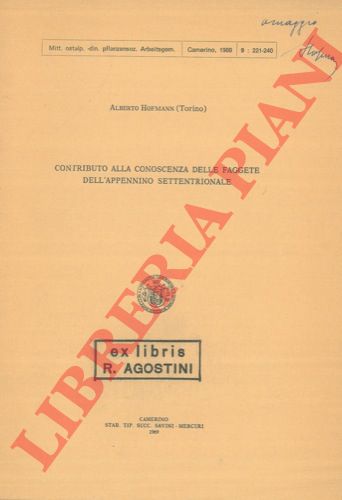 HOFMANN Alberto - - Contributo alla conoscenza delle faggete dell'Appennino settentrionale.