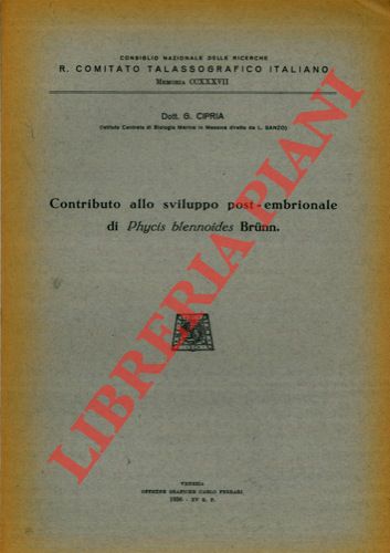 CIPRIA Giacomo - - Contributo allo sviluppo post-embrionale di Phycis blennoides Bruenn.