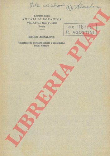 ANZALONE Bruno - - Vegetazione costiera laziale e protezione della Natura.