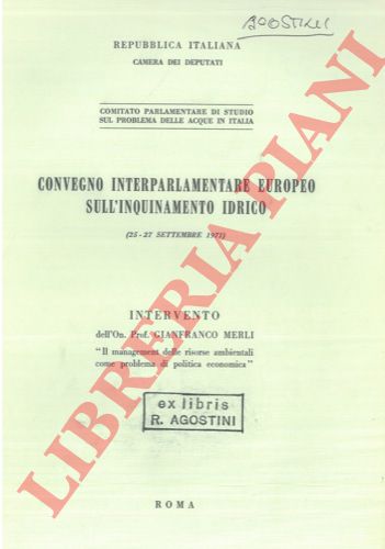 MERLI Gianfranco - - Il management delle risorse ambientali come problema di politica economica.