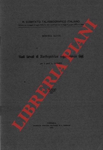 SANZO Luigi - - Stadi larvali di Bathophilus nigerrimus Gigl.