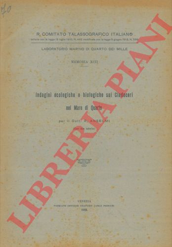 ANSELMI R. - - Indagini ecologiche e biologiche sui Cladoceri nel mare di Quarto.