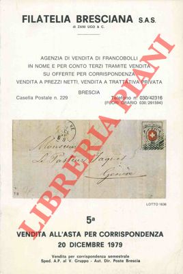 - - Quinta vendita all'asta per corrispondenza 20 dicembre 1979.