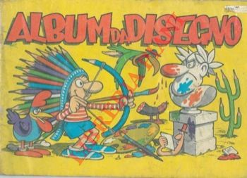 JACOVITTI - - Album da disegno. Pippo con arco tira un pennello ad un busto, sul retro una mucca viene dipinta da un pennello fatto della sua stessa coda.