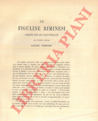 TONINI Luigi - - Le figuline riminesi ordinate e illustrate.